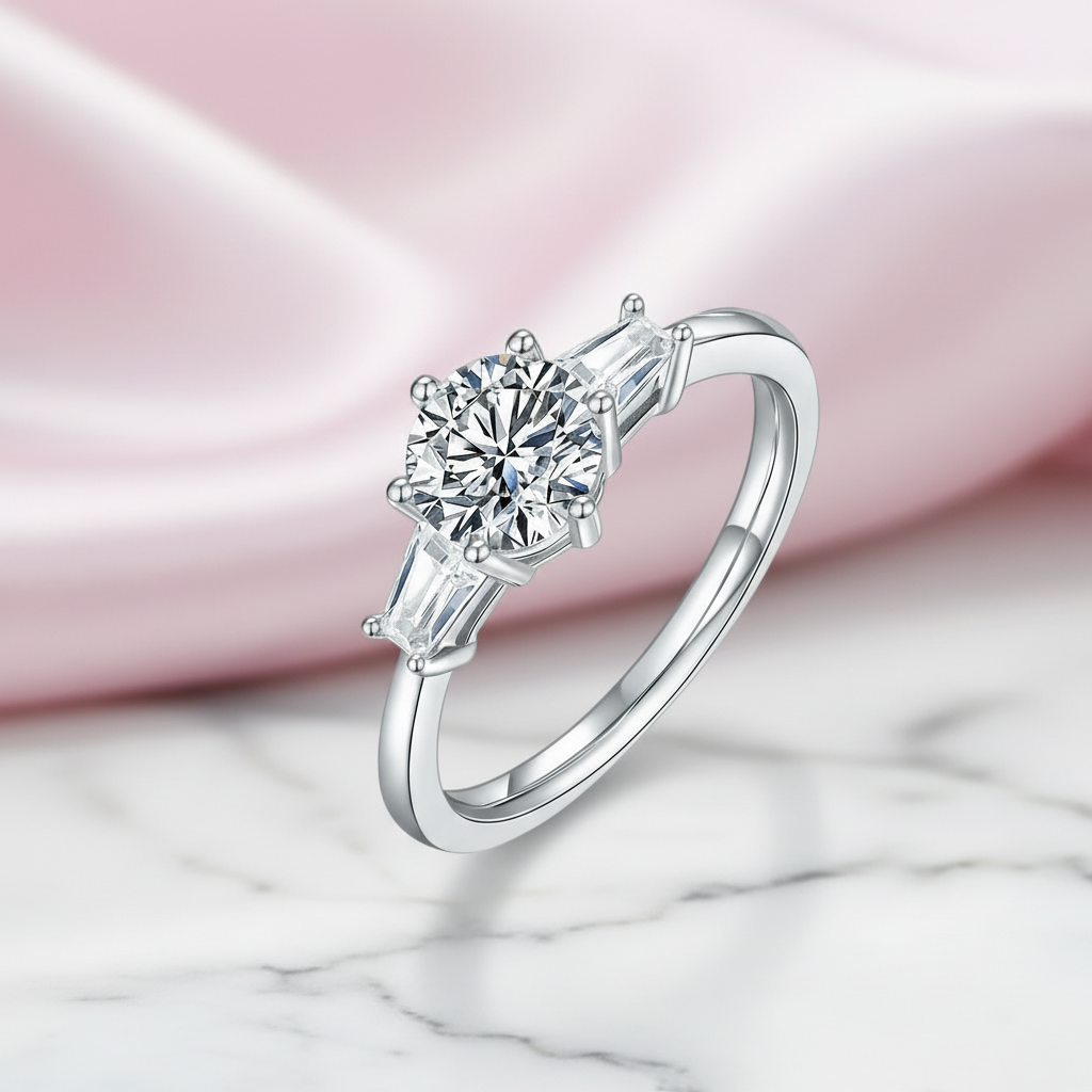  Tapered Baguette Engagement Ring-Black Diamonds New York
