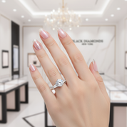 1Ct D Color Round Diamond W/ Tapered Baguette Engagement Ring-Black Diamonds New York