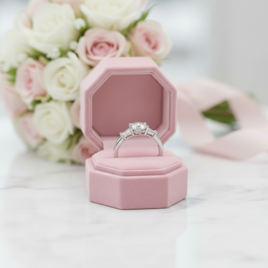  Tapered Baguette Engagement Ring-Black Diamonds New York