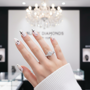 1Ct D Color Round Diamond W/ Tapered Baguette Engagement Ring-Black Diamonds New York