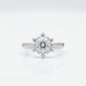 1ct Flower Round Diamond Option Ring-Black Diamonds New York