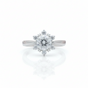 1ct Flower Round Diamond Option Ring-Black Diamonds New York