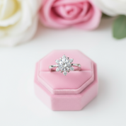 1ct Flower Round Diamond Ring-Black Diamonds New York