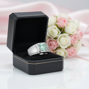 1Ct Green Color Diamond Option Men's Modern Ring-Black Diamonds New York
