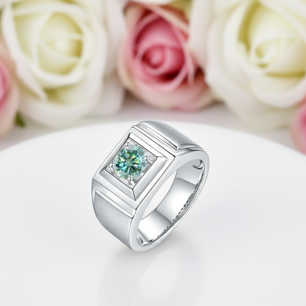 1ct Green Diamond Classic Band-Black Diamonds New York