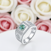 1ct Green Diamond Classic Band-Black Diamonds New York