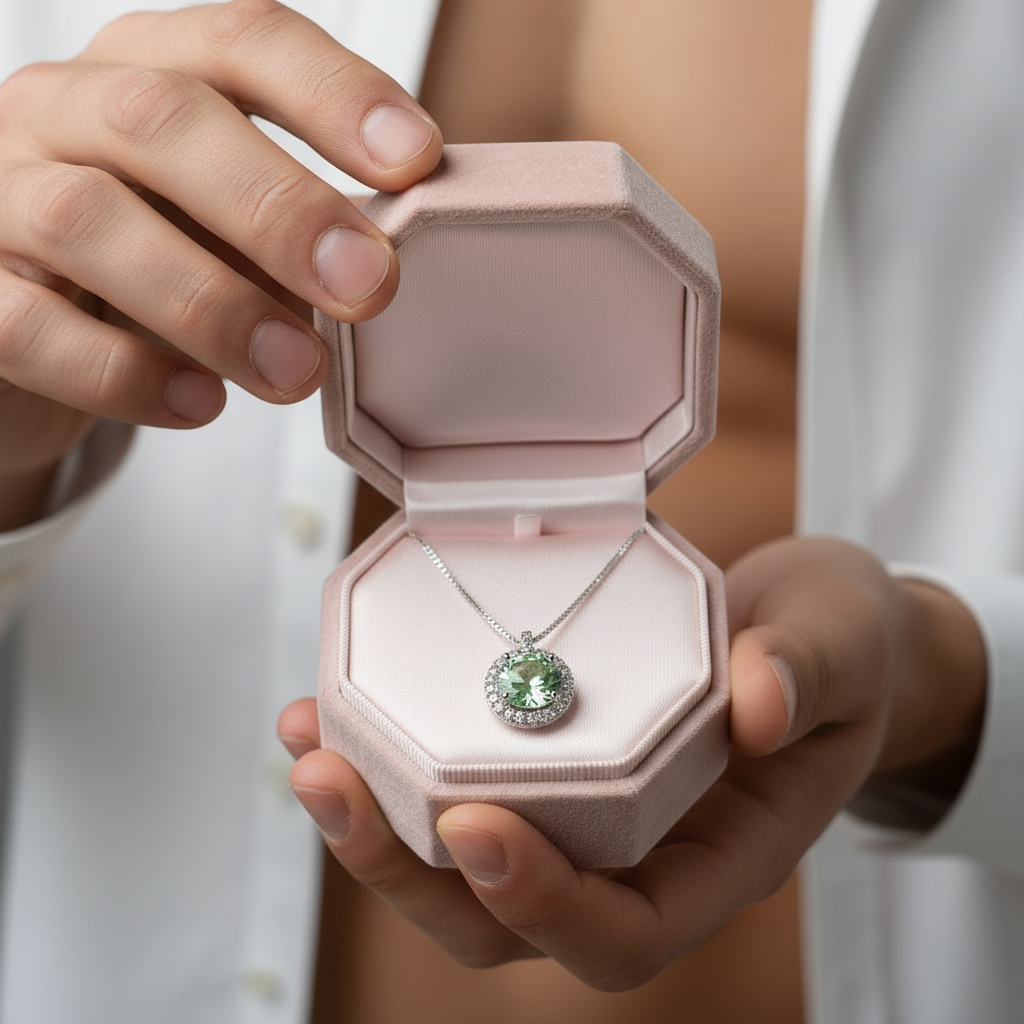 1.0 Ct Green Diamond Necklace-Black Diamonds New York