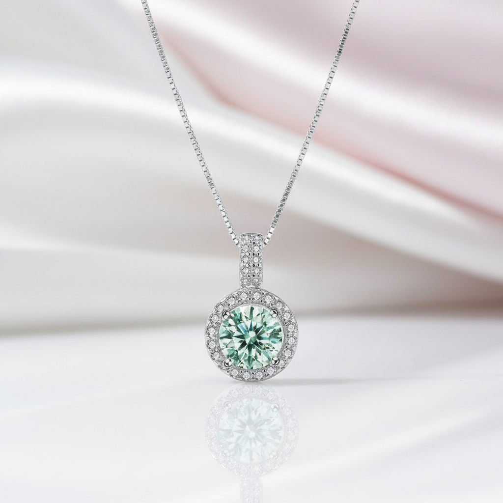 1.0 Ct Green Diamond Necklace-Black Diamonds New York
