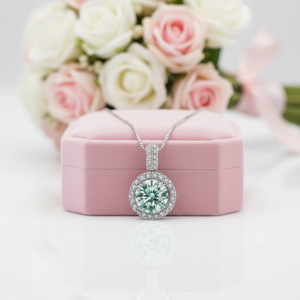 1.0 Ct Green Diamond Option Necklace-Black Diamonds New York