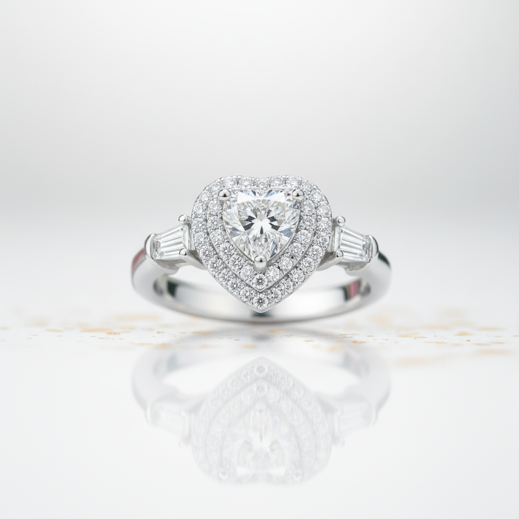 1ct Heart Cut Diamond Option Engagement Ring-Black Diamonds New York