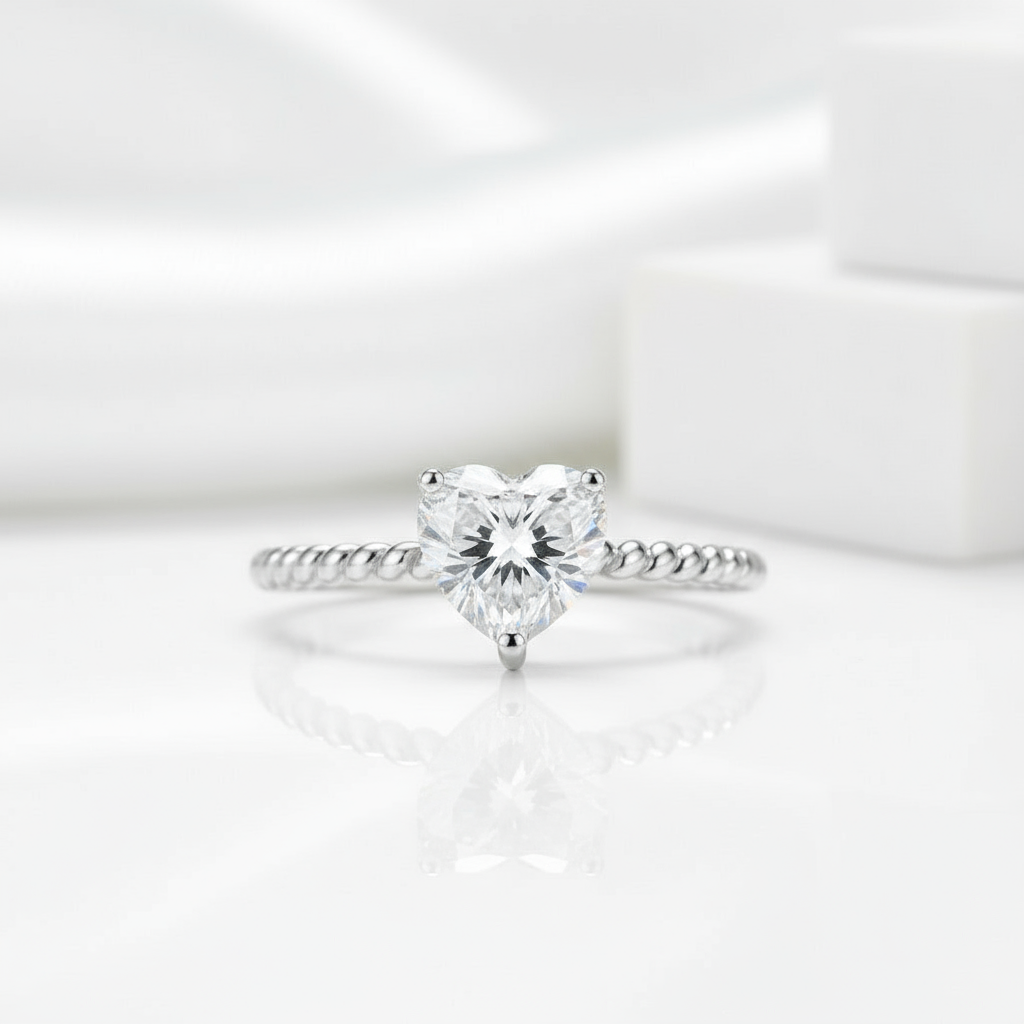 1ct Heart Cut Diamond Ring-Black Diamonds New York