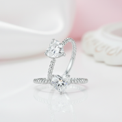 1ct Heart Cut Diamond Option Ring-Black Diamonds New York
