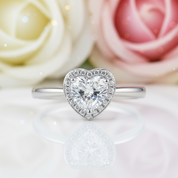 1ct Heart Halo Diamond Ring-Black Diamonds New York