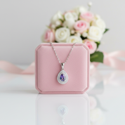 1.0 Ct Lab Alexandrite Pendant Necklace-Black Diamonds New York
