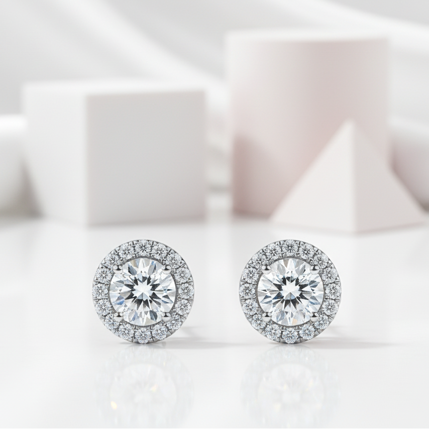 1ct Diamond 4 Claws Stud Earrings-Black Diamonds New York