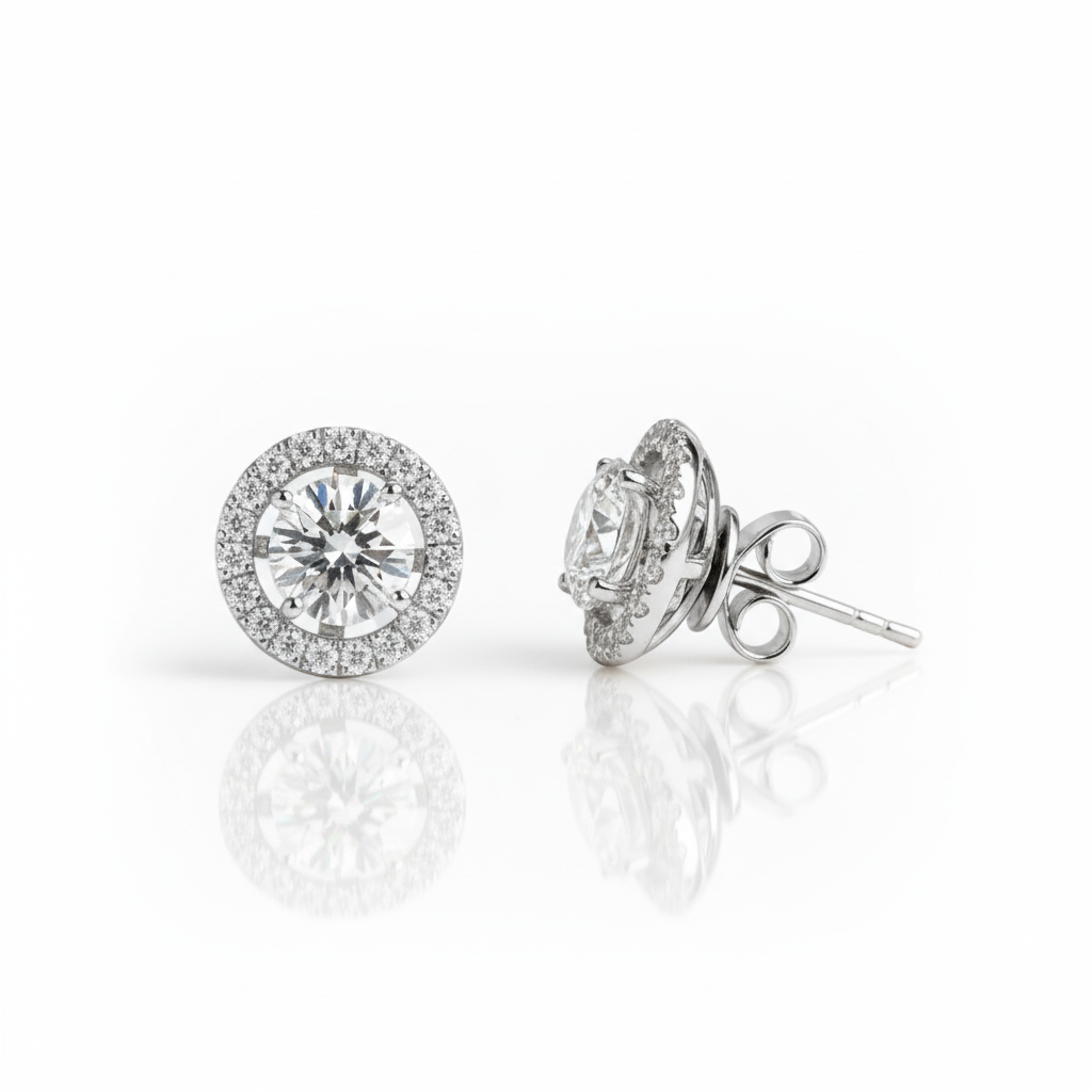1ct Diamond Option 4 Claws Stud Earrings-Black Diamonds New York