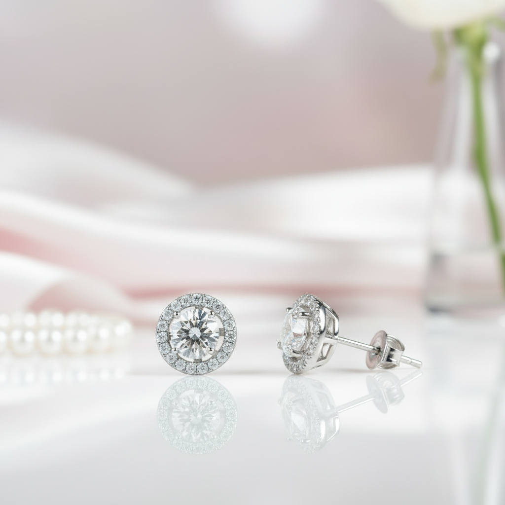 1ct Diamond Option 4 Claws Stud Earrings-Black Diamonds New York