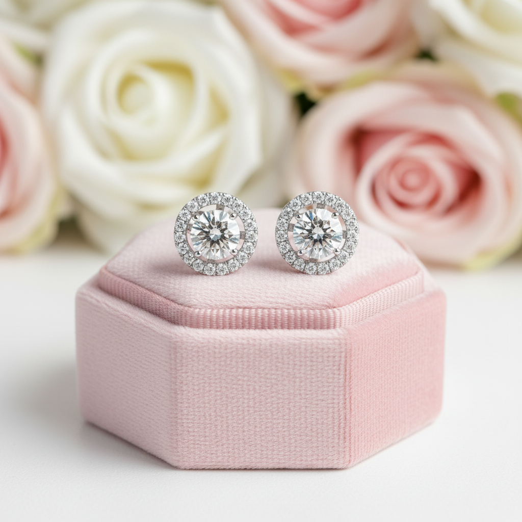 1ct Diamond 4 Claws Stud Earrings-Black Diamonds New York