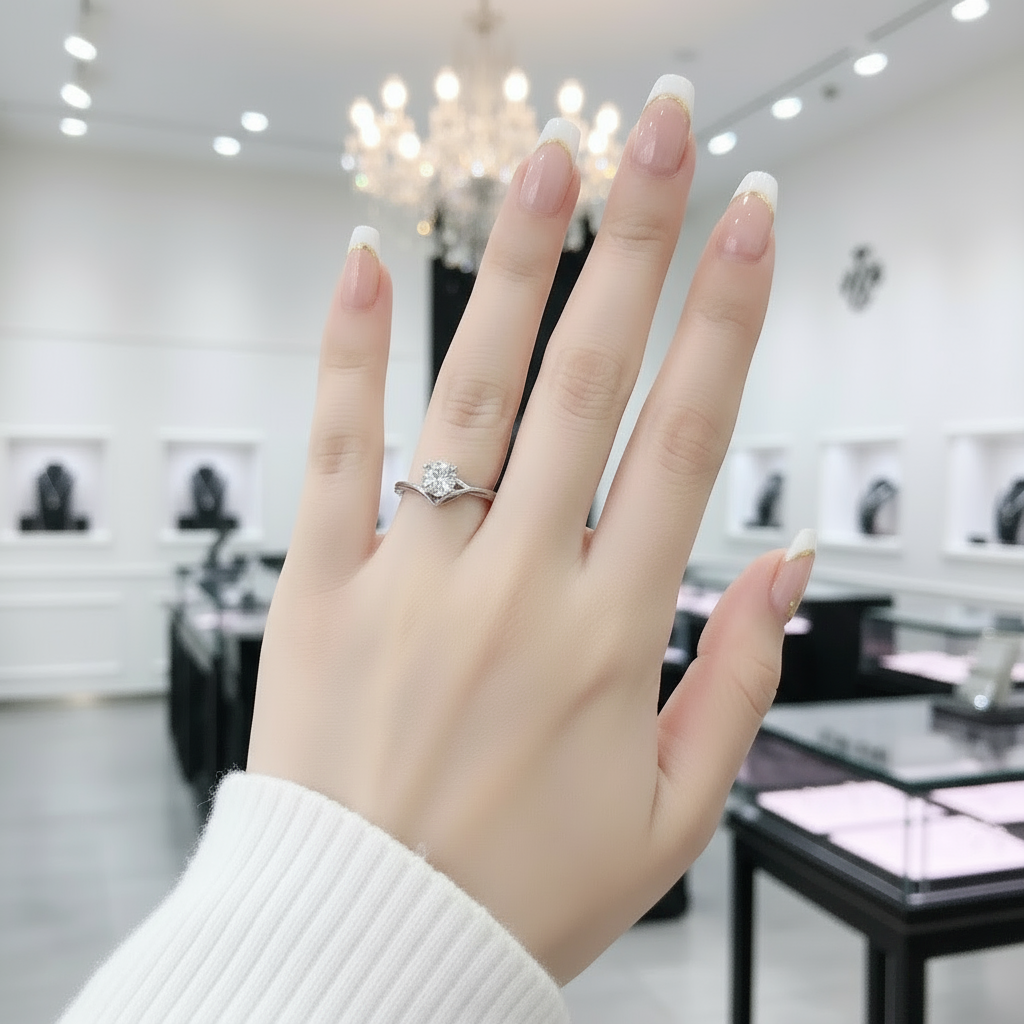 6.5mm 1Ct Diamond Engagement Ring-Black Diamonds New York