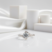 6.5mm 1Ct Diamond Engagement Ring-Black Diamonds New York