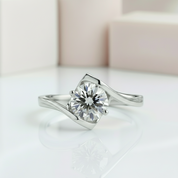 6.5mm 1Ct Diamond Engagement Ring-Black Diamonds New York