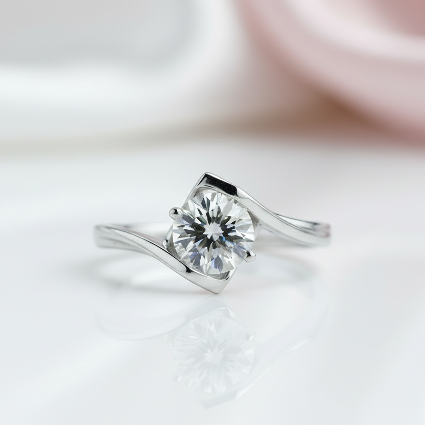 6.5mm 1Ct Diamond Option Engagement Ring-Black Diamonds New York