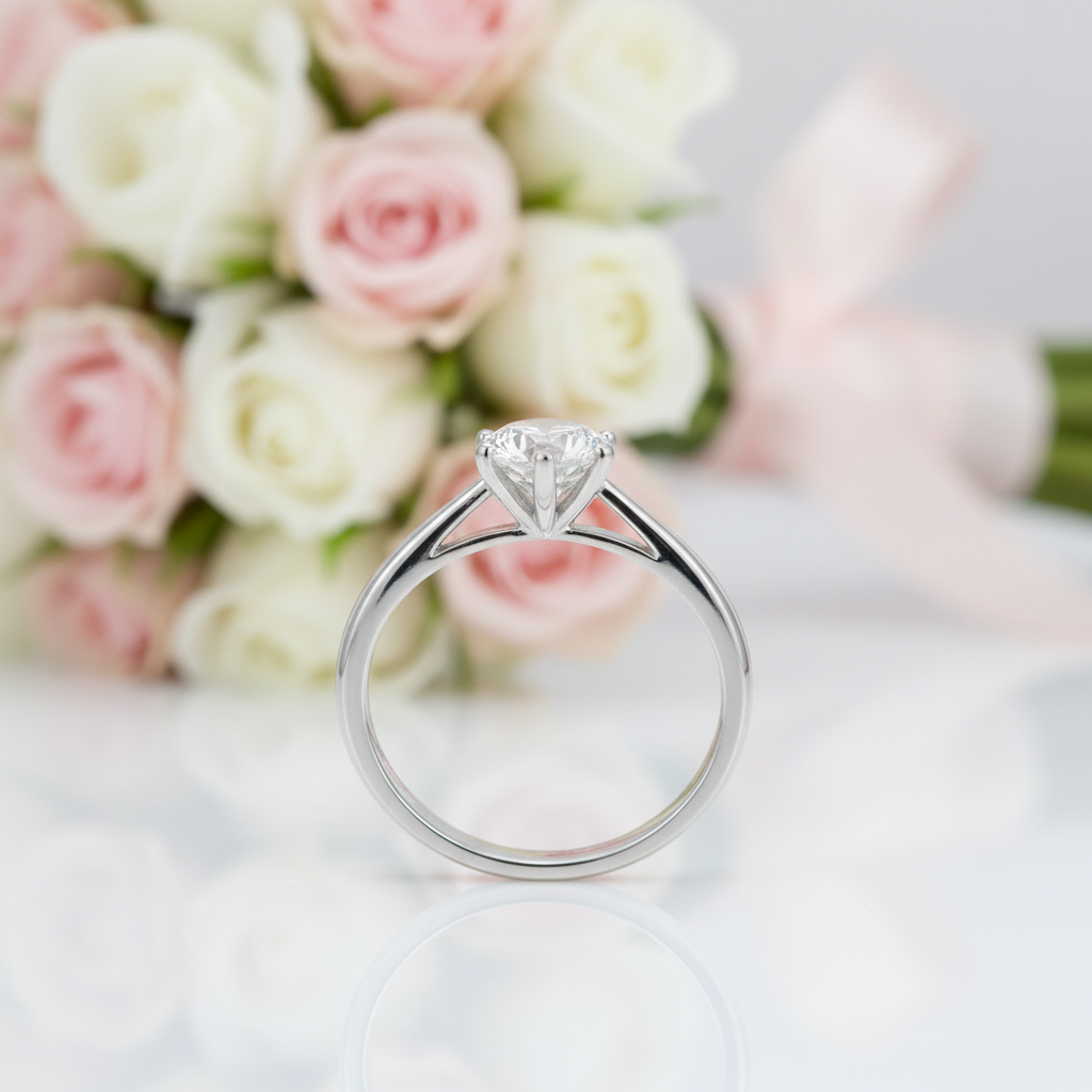 1ct Diamond Option Classic 6 Claws Engagement Ring-Black Diamonds New York