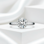 1ct Diamond 14k White Gold Engagement Ring-Black Diamonds New York