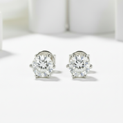 1ct Diamond 6 Claws Stud Earrings-Black Diamonds New York