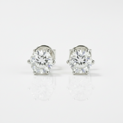 1ct Diamond Option 6 Claws Stud Earrings-Black Diamonds New York