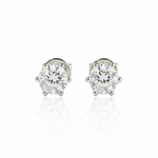 1ct Diamond Option 6 Claws Stud Earrings-Black Diamonds New York