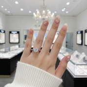 1ct Diamond Engagement Ring-Black Diamonds New York