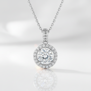 1.0 Ct Diamond Option Halo Pendant Necklace-Black Diamonds New York