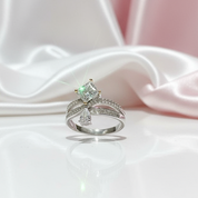 1ct Princess Cut Diamond Cute Water Drop Crown Engagement Ring-Black Diamonds New York