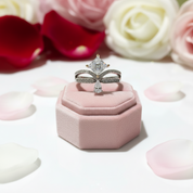 1ct Princess Cut Diamond Cute Water Drop Crown Engagement Ring-Black Diamonds New York