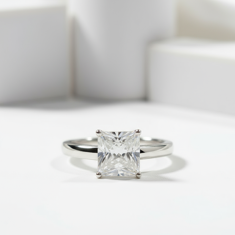 1ct Princess Cut Diamond 14k White Gold-Black Diamonds New York