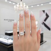 1ct Princess Cut Diamond 14k White Gold-Black Diamonds New York