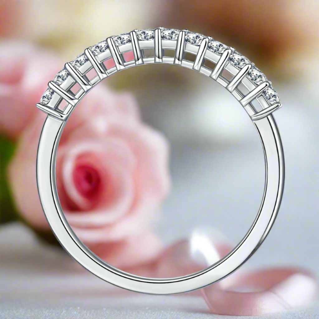 1ct Princess Cut Diamond Half Eternity Wedding Band-Black Diamonds New York