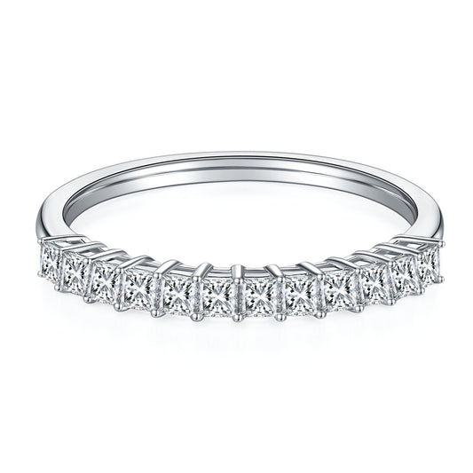 Flash Sale- 1ct Princess Cut Diamond Half Eternity Wedding Band-Black Diamonds New York