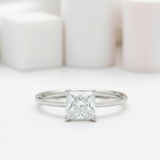 1.0 Ct Princess Cut Diamond Solitaire Engagement Ring-Black Diamonds New York