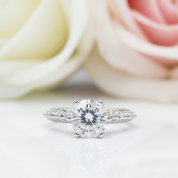 1.0 Ct Round Cut D Color Diamond Engagement Ring-Black Diamonds New York