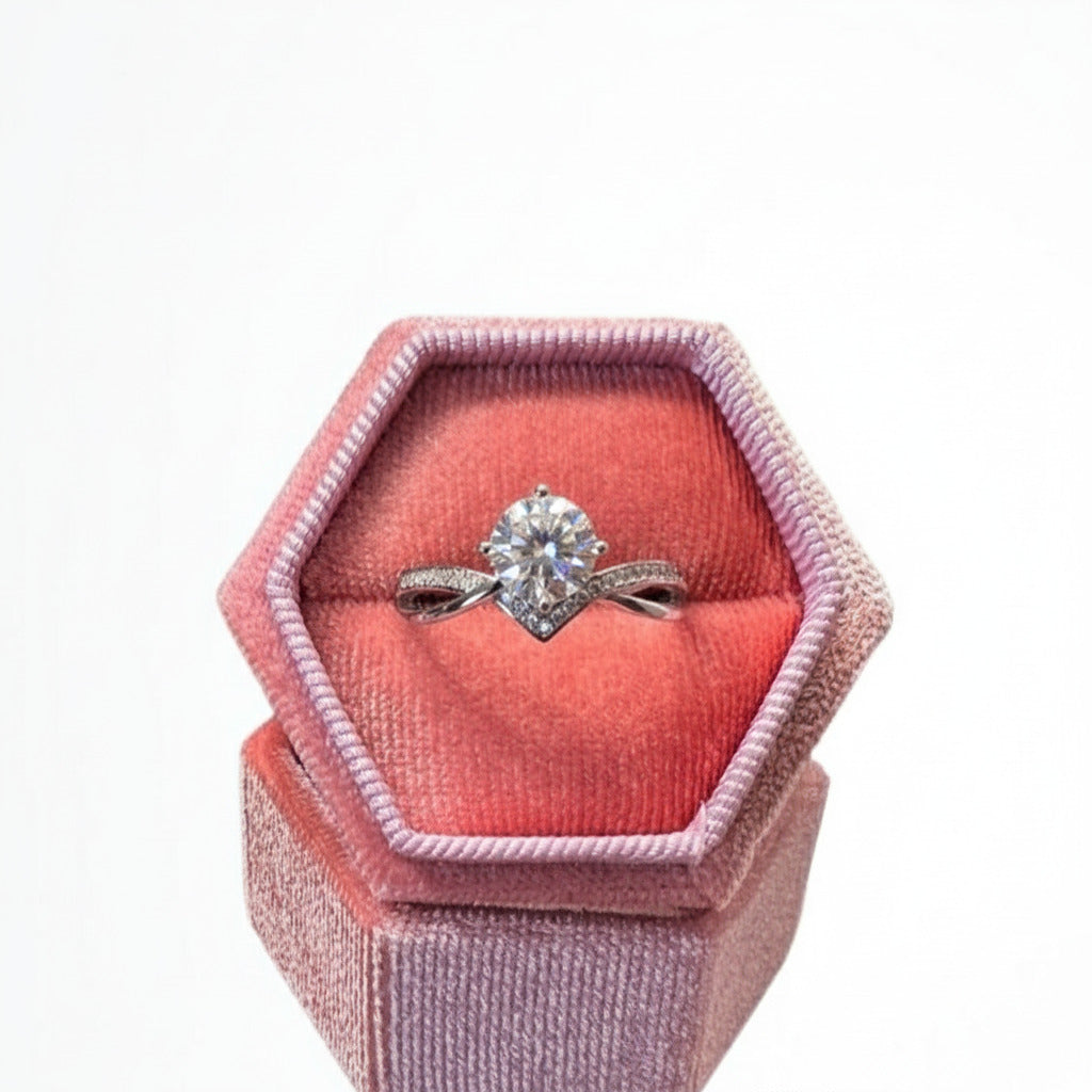 1.0 Ct Round Cut Diamond VVS Four Claws Engagement Ring-Black Diamonds New York