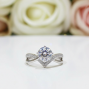 1.0 Ct Round Cut Diamond VVS Four Claws Engagement Ring-Black Diamonds New York