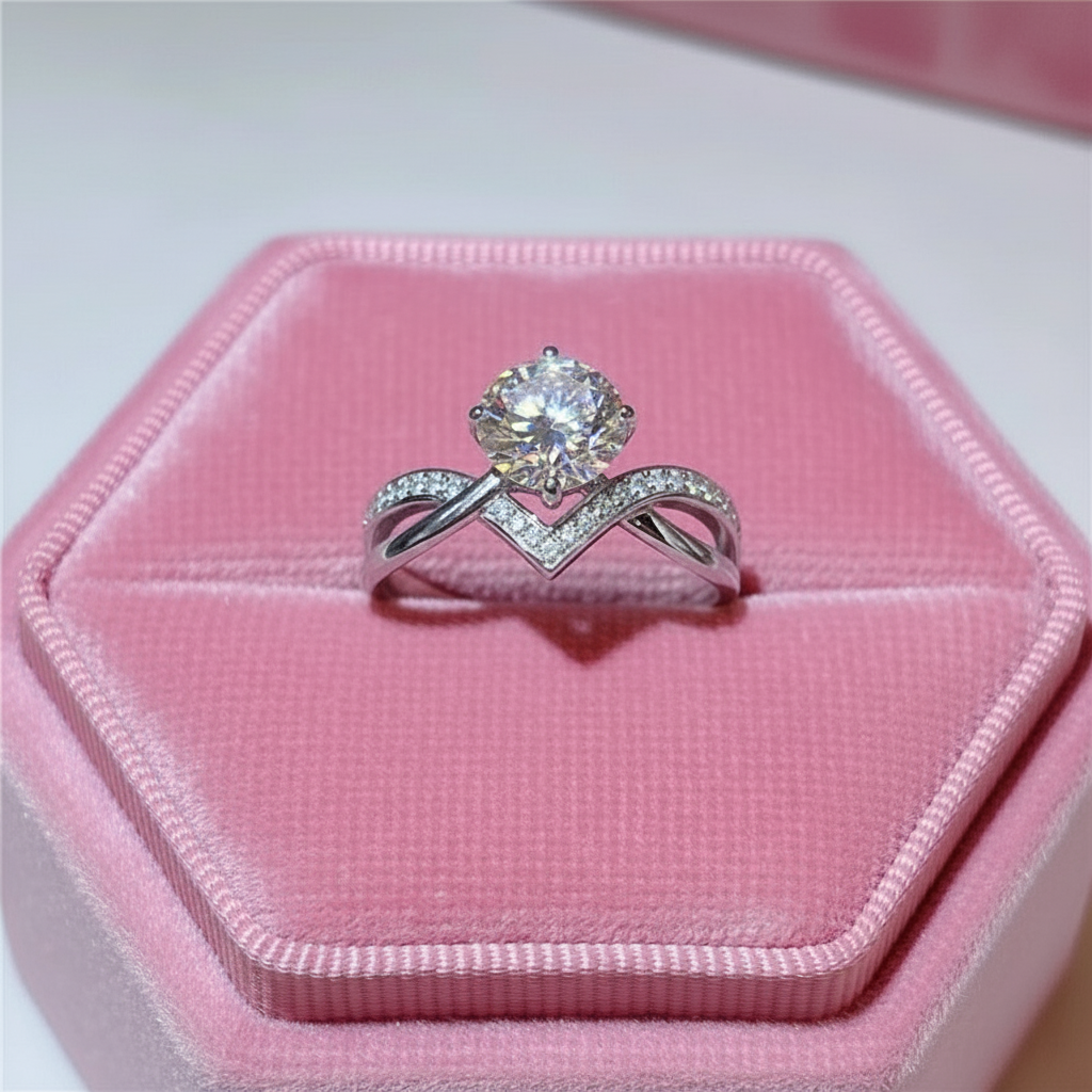 1.0 Ct Round Cut Diamond VVS Four Claws Engagement Ring-Black Diamonds New York