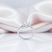 1ct Round Cut Diamond 14k White Gold Engagement Ring-Black Diamonds New York