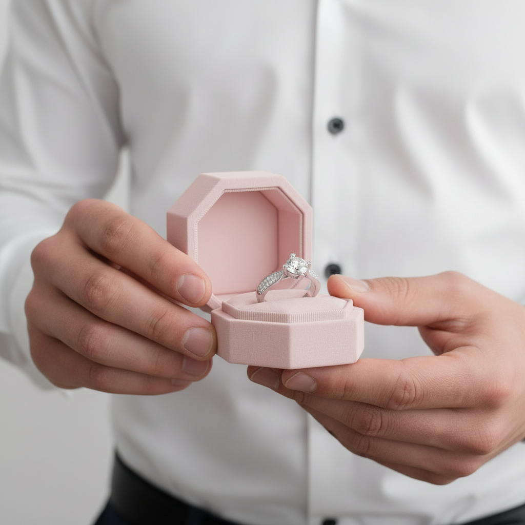 1ct Round Cut Diamond 14k White Gold Engagement Ring-Black Diamonds New York