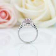 1.0 Ct Round Cut Diamond Double Halo Engagement Ring-Black Diamonds New York