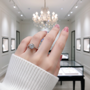 1ct Round Cut Diamond Option Snowflake Engagement Ring-Black Diamonds New York