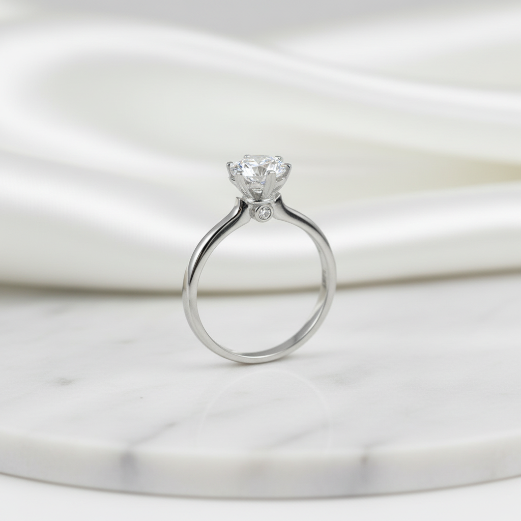 1ct Round Cut Diamond Option Snowflake Engagement Ring-Black Diamonds New York