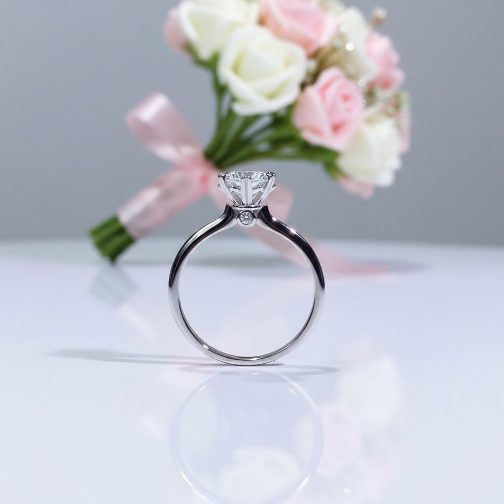 1ct Round Cut Diamond Option Snowflake Engagement Ring-Black Diamonds New York